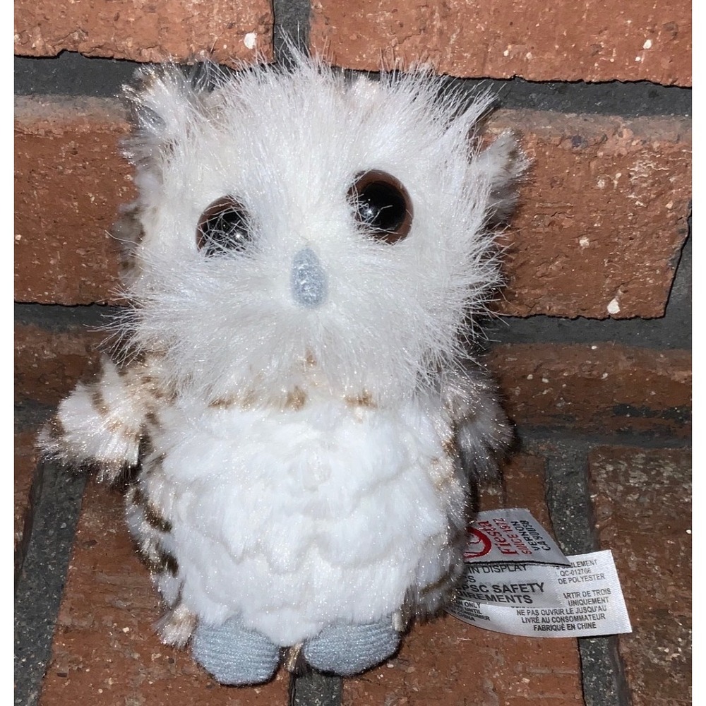 Fiesta Snowy Owl Plush White Brown Speckled Stuffed Animal Bird 5 Inch